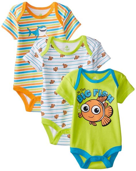 Disney Baby Boys Nemo 3 Pack Bodysuit Multi 6 Months Baby Boy