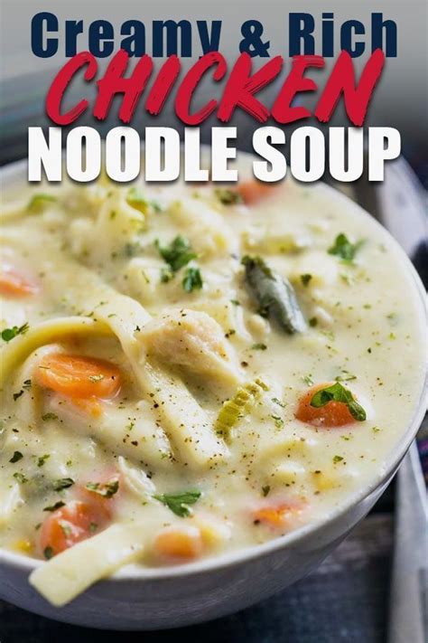 I found this recipe on rainy day gal's blog. This Homemade Creamy Chicken Noodle Soup is a comforting ...
