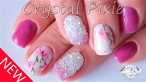 Новинка Дизайн ногтей с кристалами пикси на гель лаке Как закрепить Crystal Pixie Nail Art