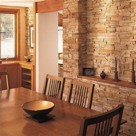 Stone Wall In Dining Room 33 Best Interior Stone Wall Ideas And