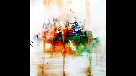 Abstract Painting Cityscape Drip Acrylic Effect