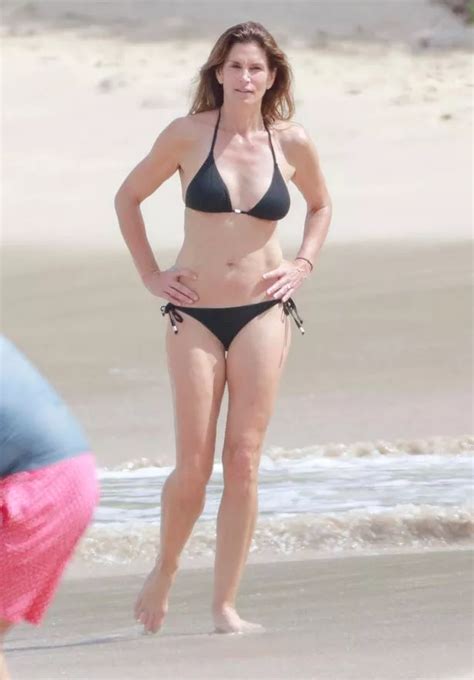 Cindy Crawford Shows Off Incredible Body In Skimpy Black Bikini As She Celebrates Th Birthday