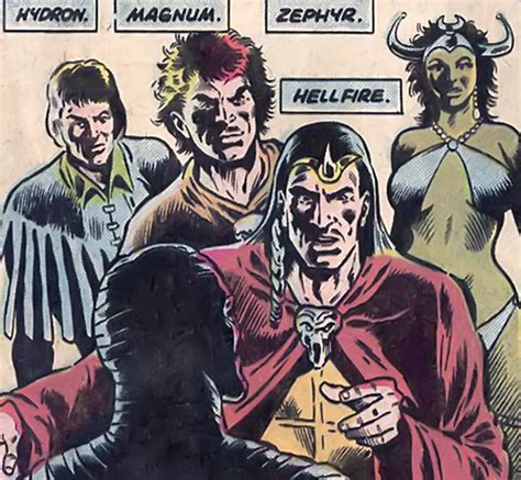 Elementals Marvel Comics Hellfire Zephyr Magnum Hydron Profile