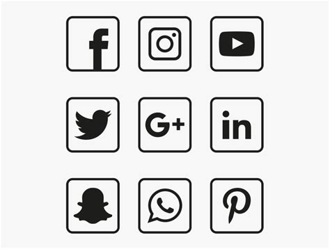 Social Media Logo Black And White Png