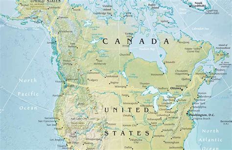 Map Of North America And Canada