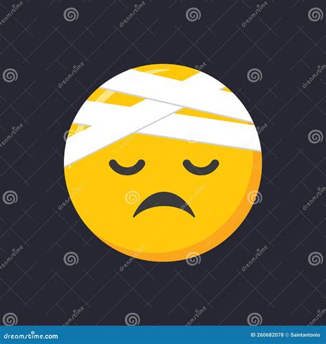 Emoji Icon Hurt Injured Face Emoticon Vector Illustration Stock