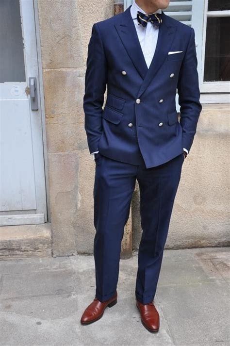 Basic Navy Double Breasted Suit Styled Appropriately If You Choose To
