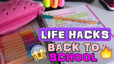 Life Hacks Back To School Diy Tumblr Vuelta A Clases Youtube