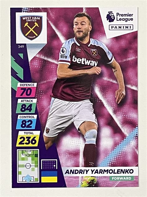 349 Andriy Yarmolenko West Ham Base Panini Adrenalyn Xl Premier League 202122 Card Solve
