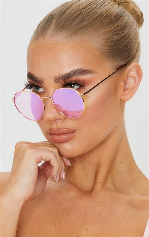 pink lens revo round sunglasses accessories prettylittlething