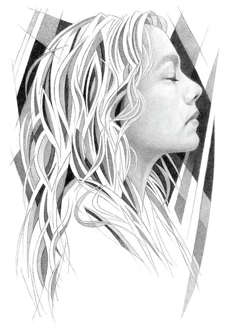 Semi Abstract Portrait Pencil Drawing 41 Drawing By Matthew Hack Fine