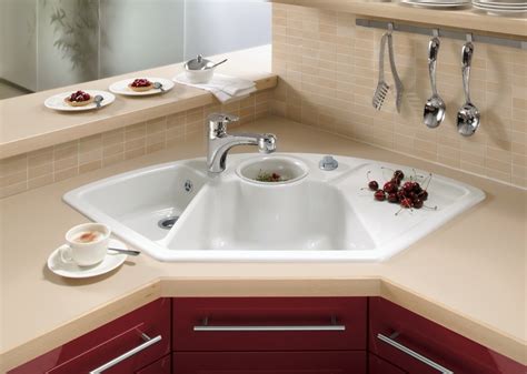Traditionally, kitchen cabinets are mounted on walls. Advantages and disadvantages of corner kitchen sinks ...