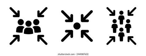Gathering Point Icon Signs People Meet Stock Vector Royalty Free