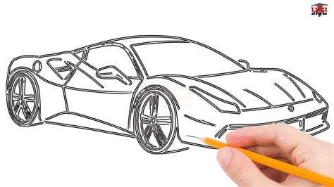 How To Draw A Ferrari Step By Step Easy For Beginnerskids Simple