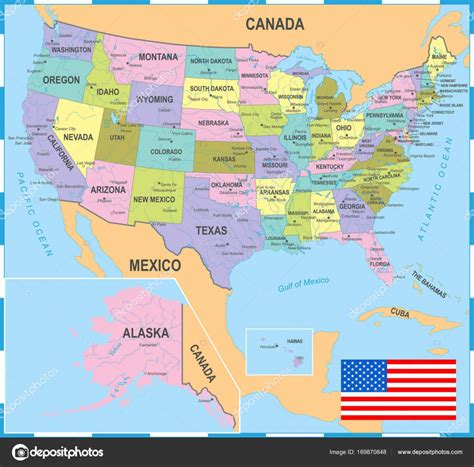 United States Map With States Vector