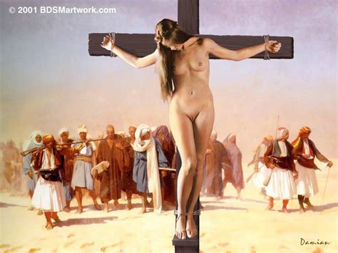 Nude Female Crucifixion Art Naked Photo