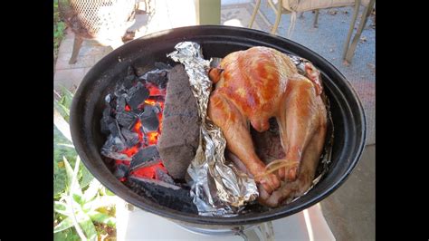 how to cook a turkey on a weber jumbo joe charcoal grill youtube