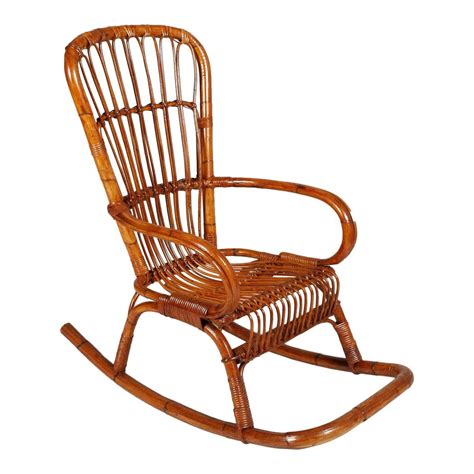 TRDST Mid Century Italian Bamboo Rocking Chair NJV 297430