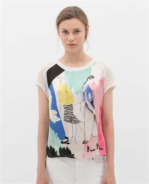 Image Of Printed T Shirt From Zara