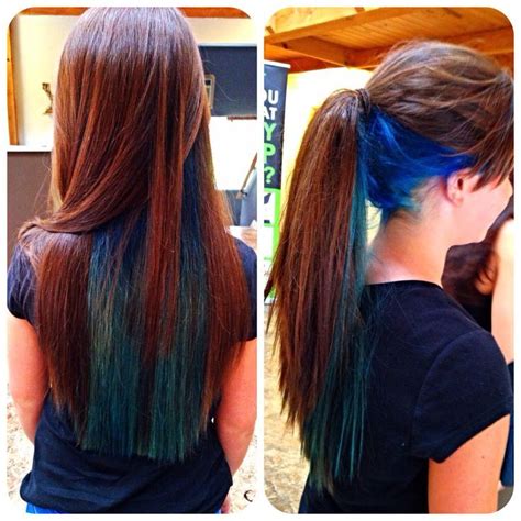 Maybe you would like to learn more about one of these? Blue and teal under layer #bright #longhair #colors | Hair ...