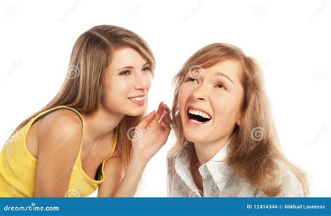 Two Happy Friends Stock Photo Image Of Beautiful Long 12414344