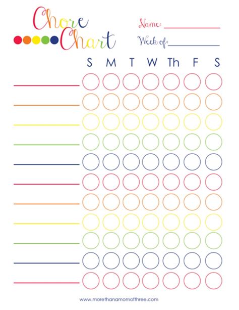 Free Printable Chores Chart Template Printable Templates Free