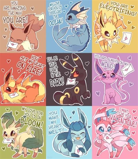 Eeveelution And Their Love Letters Pokemon Eeveelutions Pokemon Eevee Evolutions Pokemon Eevee