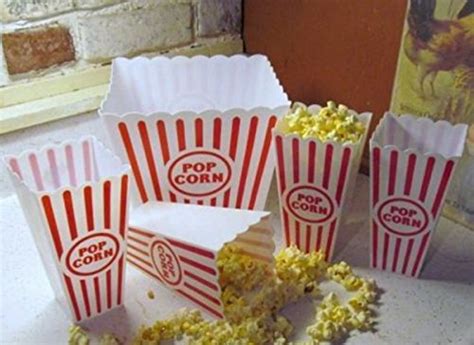 Retro Popcorn Set Bowl Plastic Classic Tub Red And White Striped