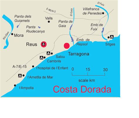 Map Of Costa Dorada Verjaardag Vrouw 2020