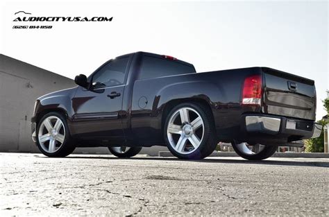 2009 Gmc Sierra Single Cab On 24 Texas Edition Wheels Lowered 3 Front