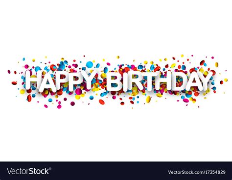 Happy Birthday Banner With Confetti Royalty Free Vector
