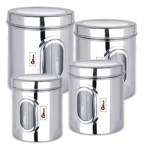 stainless steel kitchen storage containers set stainless steel canisters set of 6 in 2020