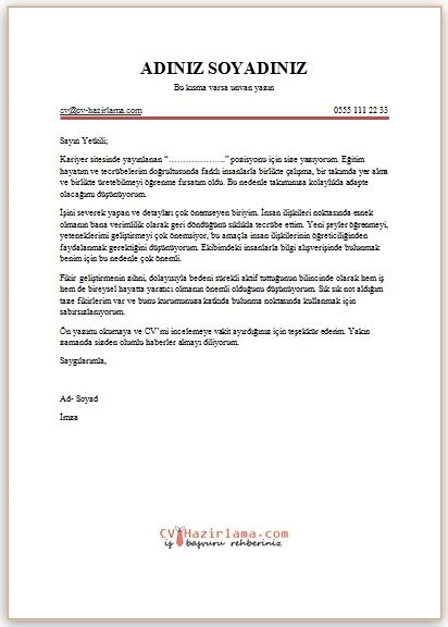Etkili Bir Ön Yazı Nasıl Yazılır ? | CV Hazırlama