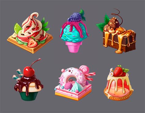 Cute kawaii mermaid character in inflatable circle in shape of unicorn. Sweety illustrations on Behance | Cute food drawings, Candy art, Cute food art