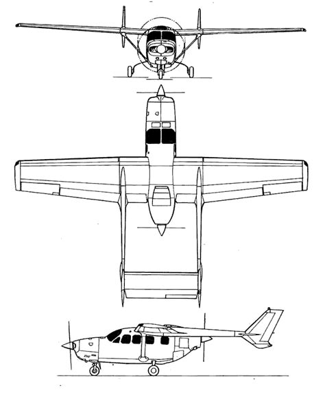 Cessna Skymaster Blueprint Download Free Blueprint For D Modeling Cessna Vintage Aircraft