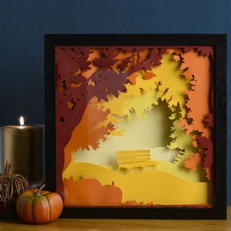 Fall scenery shadowbox - create your own layered shadowbox using