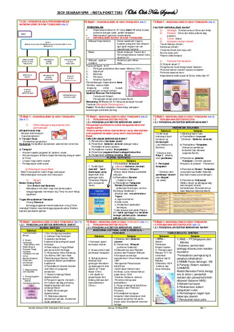 Pdf 2019 Sejarah Spm Nota Poket T5b1 Oleh Oleh Nota Sejarah