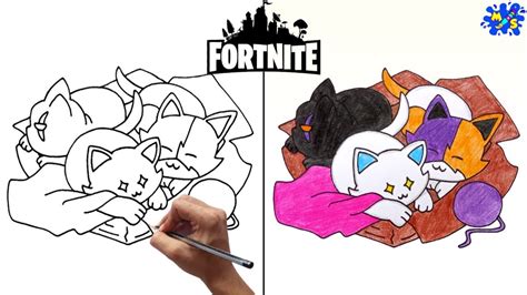How To Draw Fortnite Meowscles Kitten Skin Easy Step By Step Youtube