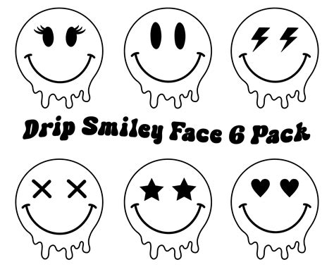 Smiley Face Svg Smiley Svg Drippy Smiley Png Drip Smiley Etsy Norway