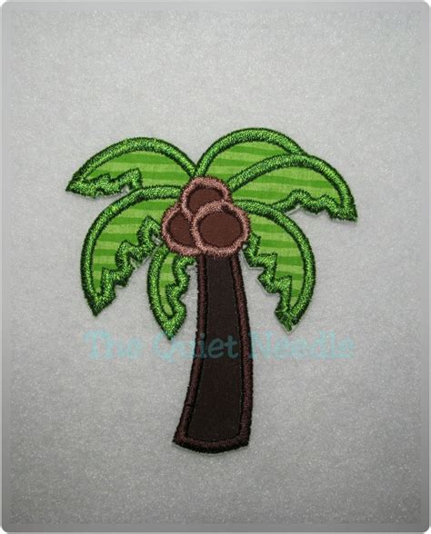 Coconut Tree Palm Tree Iron On Or Sew On Embroidered Fabric Applique
