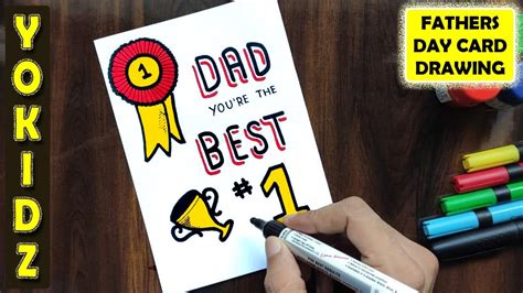 How To Draw Fathers Day Card Fathers Day Drawing Youtube