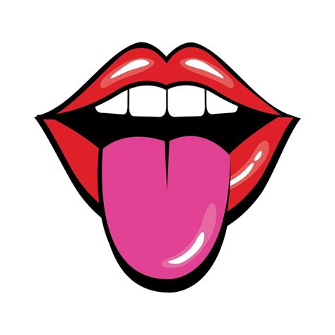 Pop Art Mouth With Tongue Out Fill Style 2477840 Vector Art At Vecteezy