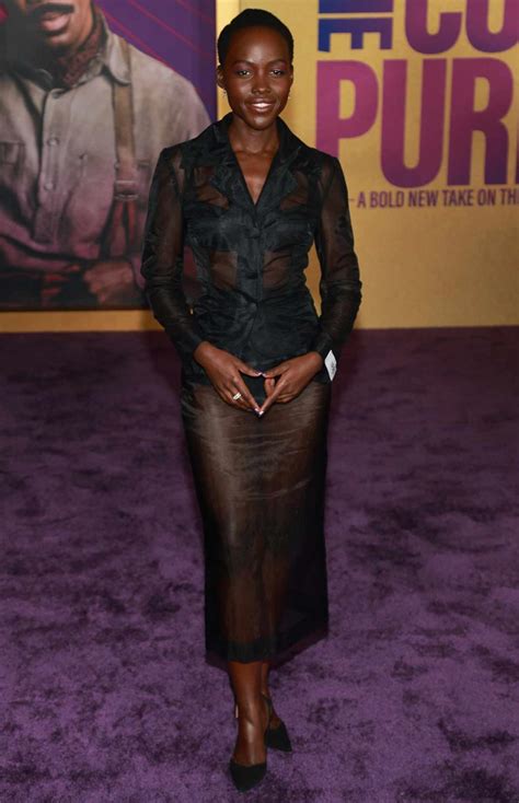 lupita nyong o attends “the color purple” premiere after going public with joshua jackson romance
