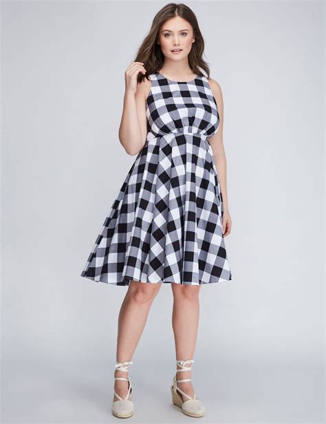 Black Gingham Fit And Flare Dress Spring Style Preppy Style Picnic