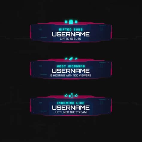 Cyberpunk Animated Stream Twitch Overlays Pack Cyberpunk Stream