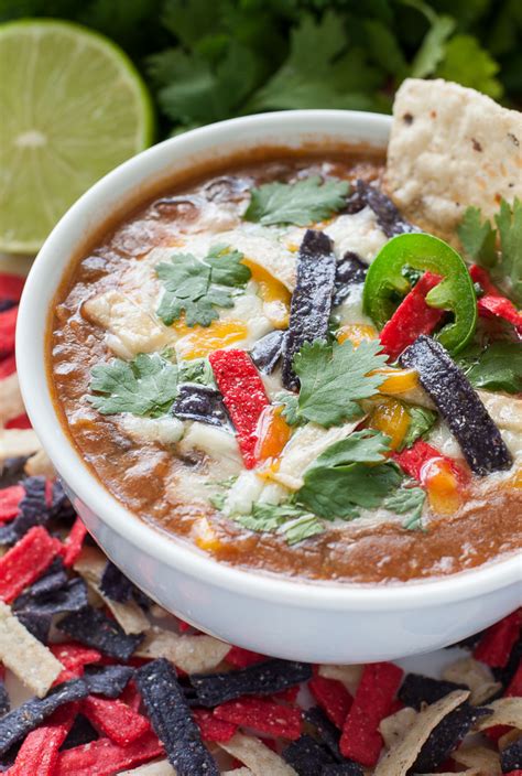 Add the shredded chicken back into the soup and stir. Crock-pot Chicken Tortilla Soup