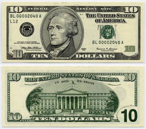 For more information about how to find the value of a 1950 $10 bill, see below. 10 dollar bill template