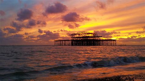 Brighton Pier At Sunset Free Stock Photo Public Domain