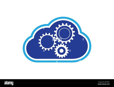 Digital Tech Cloud Logo Design Sign Vector Illustrations Stock Vector