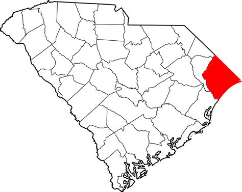 Download Map Of South Carolina Highlighting Horry County South
